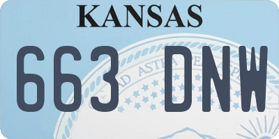 KS license plate 663DNW