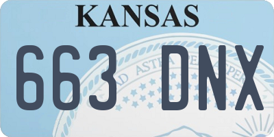 KS license plate 663DNX