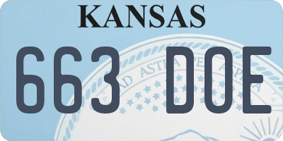 KS license plate 663DOE