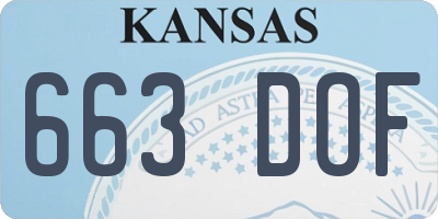 KS license plate 663DOF