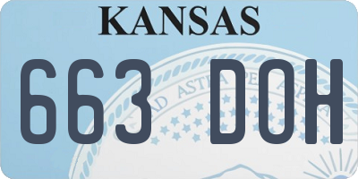 KS license plate 663DOH
