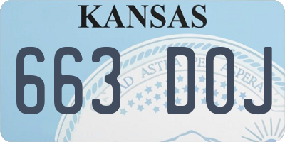 KS license plate 663DOJ