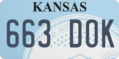 KS license plate 663DOK