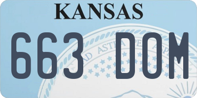 KS license plate 663DOM