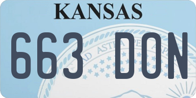 KS license plate 663DON