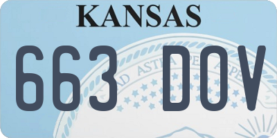 KS license plate 663DOV
