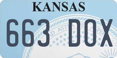 KS license plate 663DOX