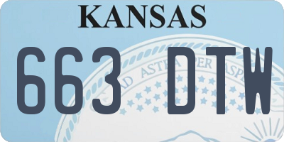 KS license plate 663DTW