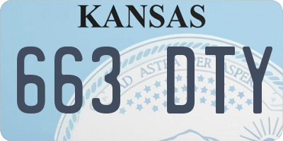 KS license plate 663DTY