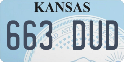 KS license plate 663DUD