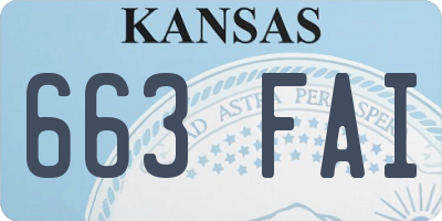 KS license plate 663FAI