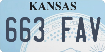 KS license plate 663FAV