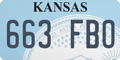 KS license plate 663FBO