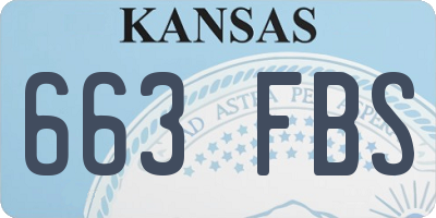 KS license plate 663FBS