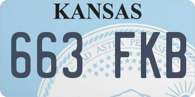 KS license plate 663FKB