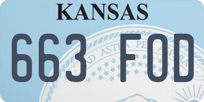 KS license plate 663FOD