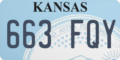 KS license plate 663FQY