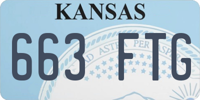 KS license plate 663FTG