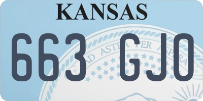 KS license plate 663GJO