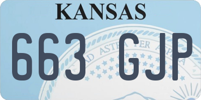 KS license plate 663GJP