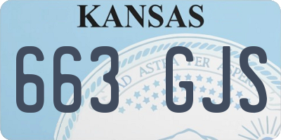 KS license plate 663GJS