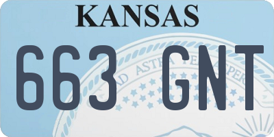 KS license plate 663GNT