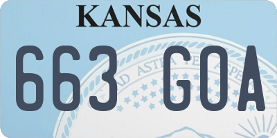 KS license plate 663GOA