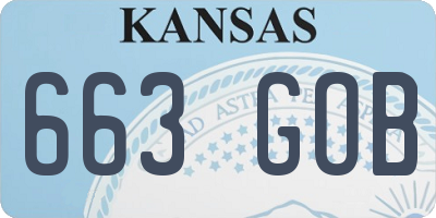 KS license plate 663GOB