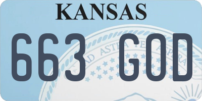 KS license plate 663GOD