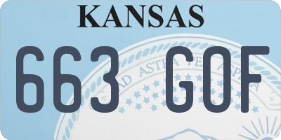 KS license plate 663GOF