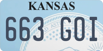 KS license plate 663GOI
