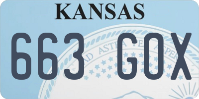 KS license plate 663GOX