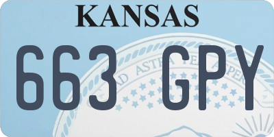 KS license plate 663GPY
