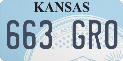 KS license plate 663GRO