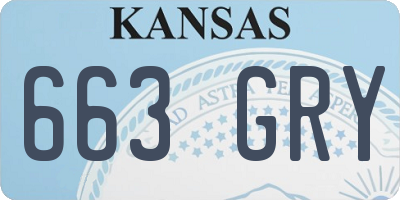 KS license plate 663GRY