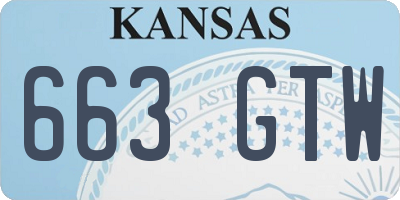 KS license plate 663GTW