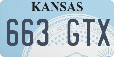 KS license plate 663GTX