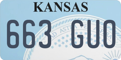 KS license plate 663GUO