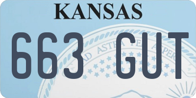 KS license plate 663GUT
