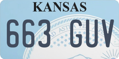 KS license plate 663GUV