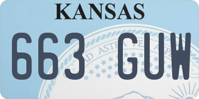 KS license plate 663GUW