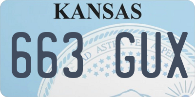 KS license plate 663GUX