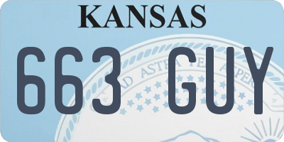 KS license plate 663GUY