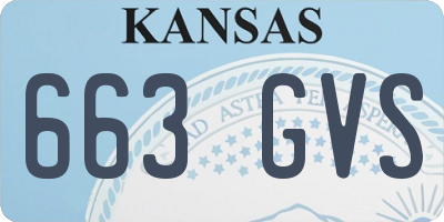 KS license plate 663GVS