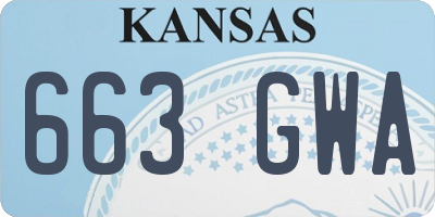 KS license plate 663GWA