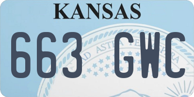 KS license plate 663GWC