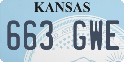 KS license plate 663GWE