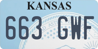 KS license plate 663GWF