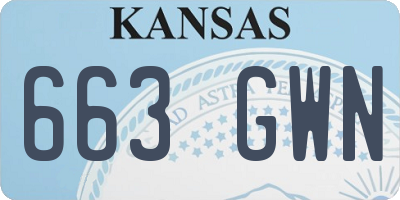 KS license plate 663GWN