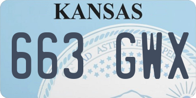KS license plate 663GWX